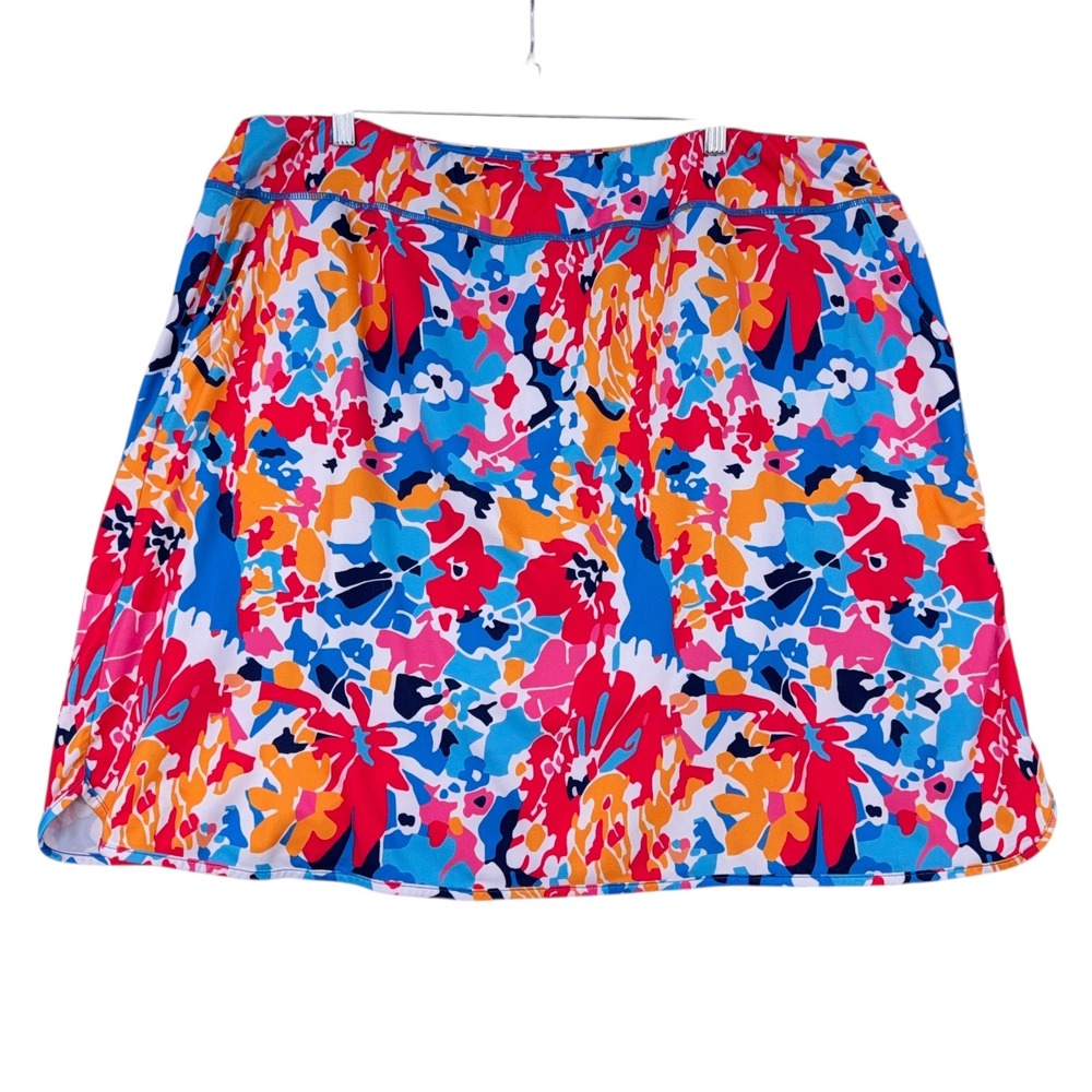 Kimmery Women's XXXL Skort Multicolor‎ Abstract Floral Print Athletic Skirt
